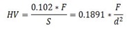 Công thức tính độ cứng Vicker